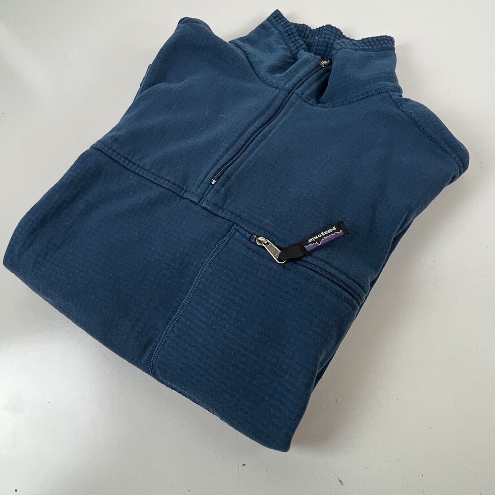 Vtg. Patagonia Jacket Mens Navy Blue Long Sleeve 1/4 Zip Regulator Polortec L - Picture 14 of 15